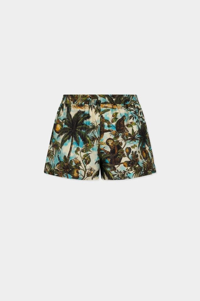 Monkey Print Pull on Shorts