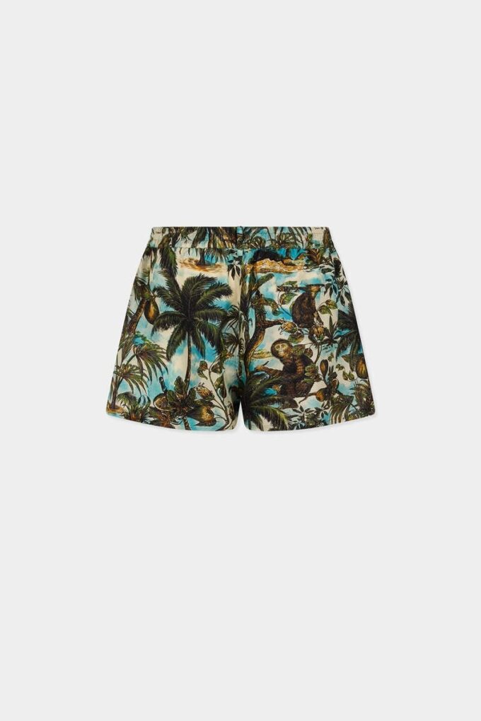 Monkey Print Pull on Shorts