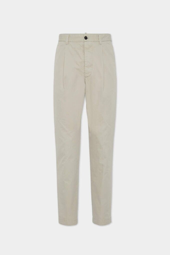 One Pleat Cotton Pant