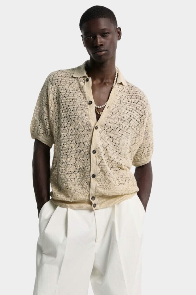 Open Work Knit Cardigan