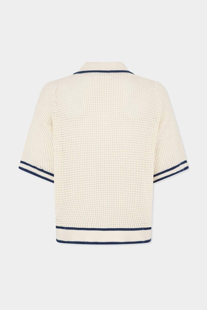 Open Work Knit Polo