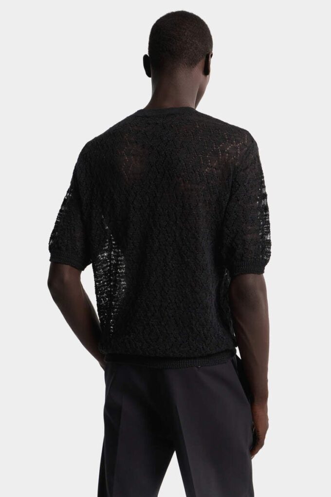 Open Work Knit T-Shirt