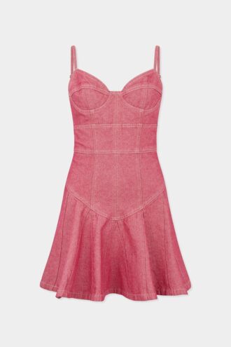 Oxford Denim Flouncy Dress