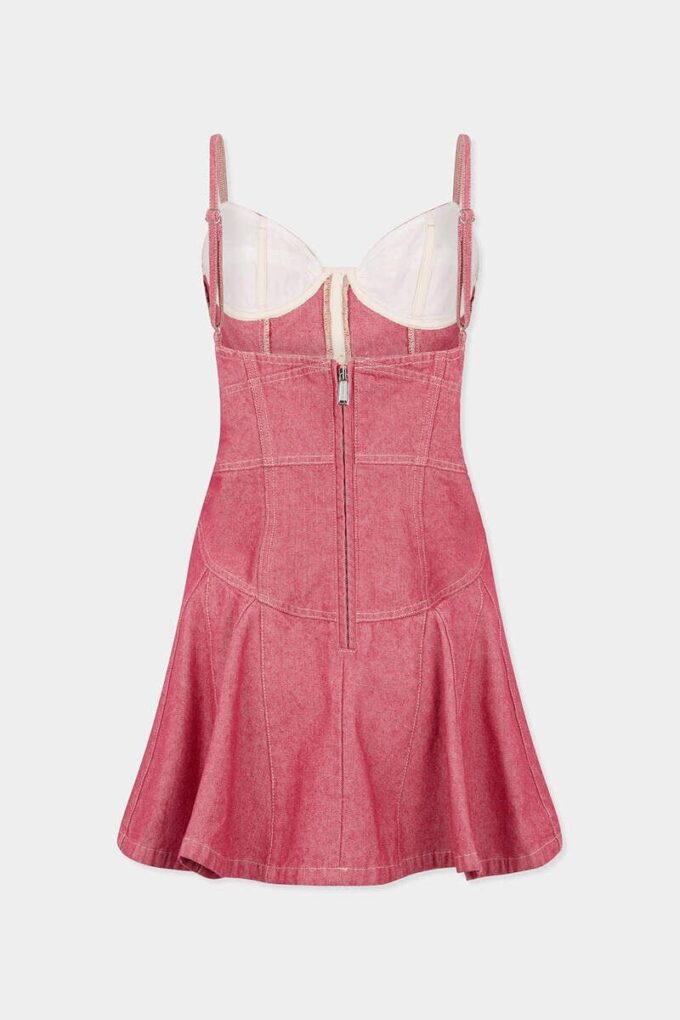 Oxford Denim Flouncy Dress