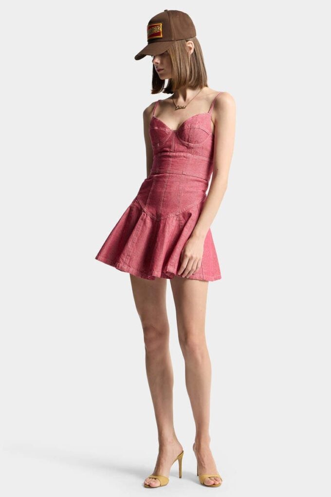 Oxford Denim Flouncy Dress