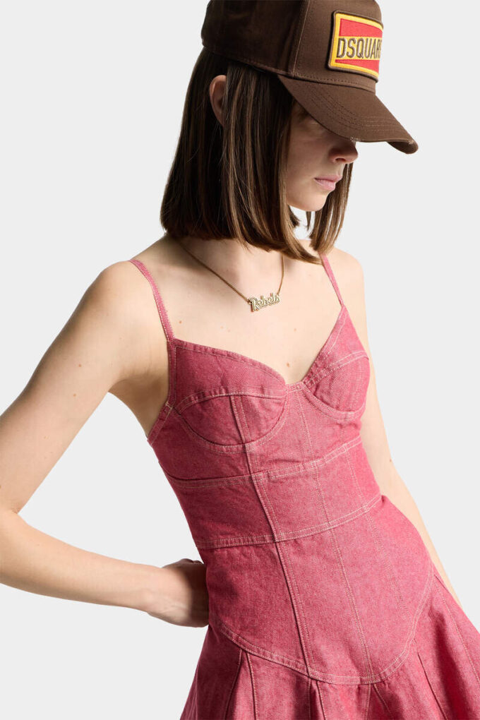 Oxford Denim Flouncy Dress