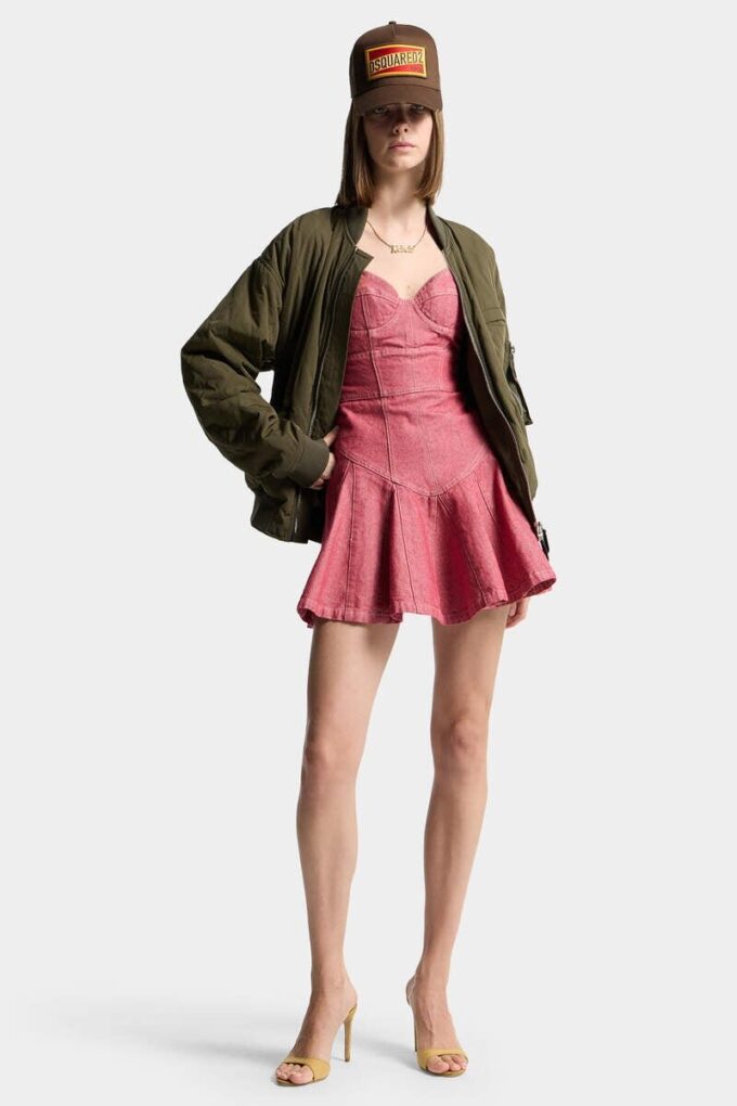 Oxford Denim Flouncy Dress