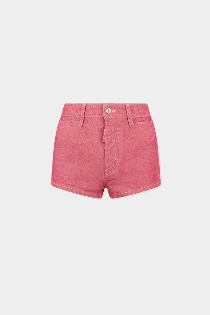 Oxford Denim High Waist Hot Pants