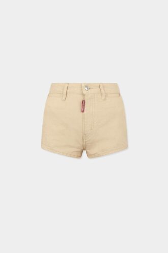 Oxford Denim High Waist Hot Pants