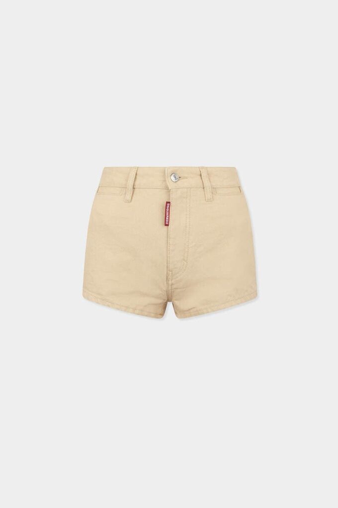 Oxford Denim High Waist Hot Pants