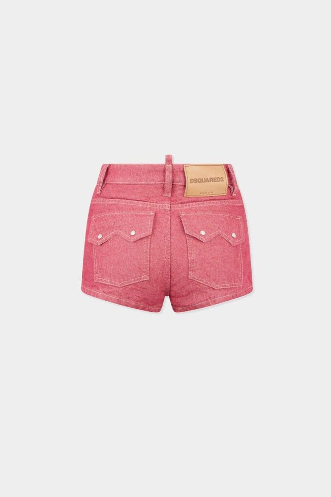 Oxford Denim High Waist Hot Pants