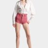 Oxford Denim High Waist Hot Pants