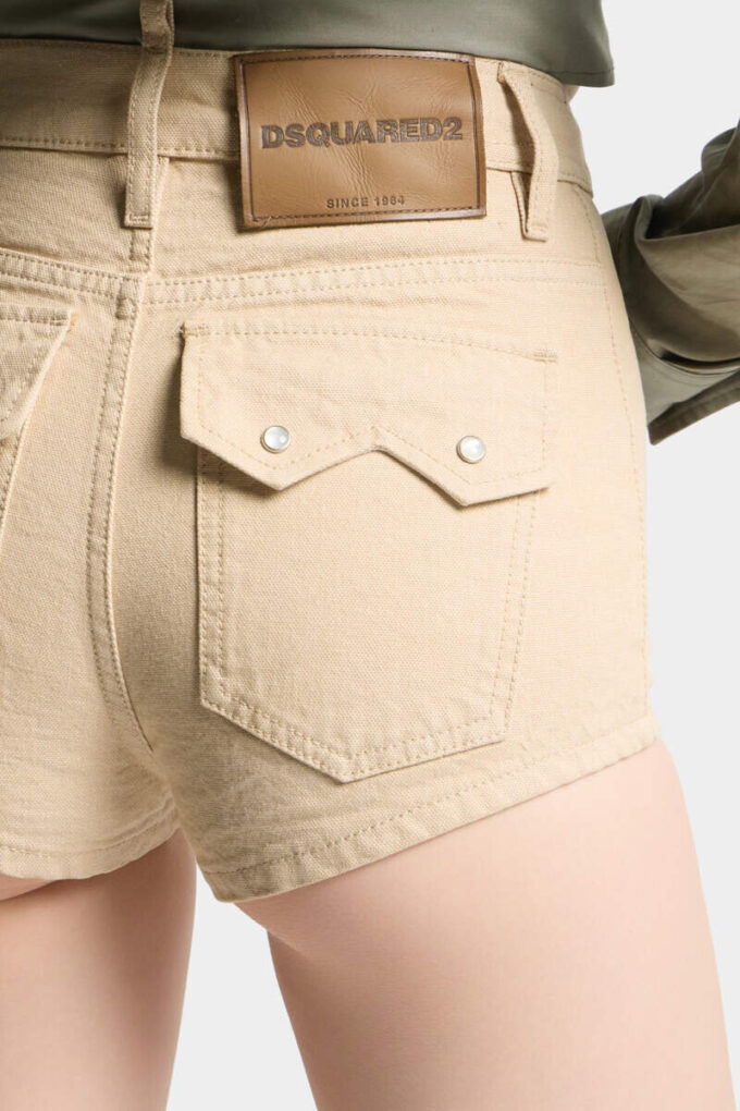 Oxford Denim High Waist Hot Pants