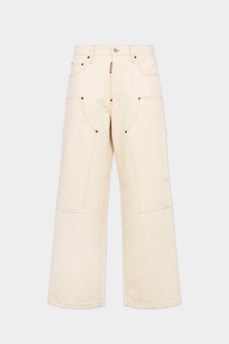 Raw Wash Shiny Baggy Carpenter Jeans