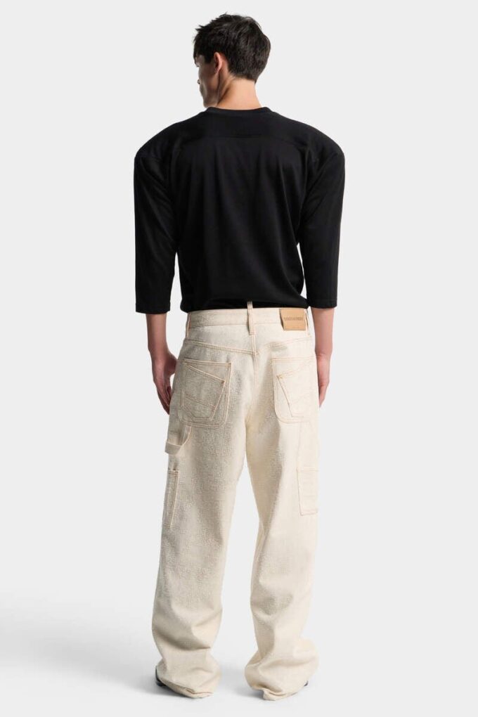 Raw Wash Shiny Baggy Carpenter Jeans