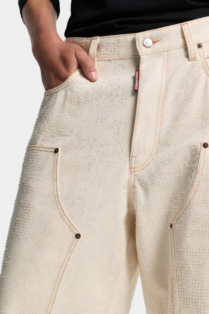 Raw Wash Shiny Baggy Carpenter Jeans