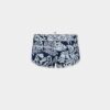 Rebel Hibiscus Dark Flower Wash Shorts