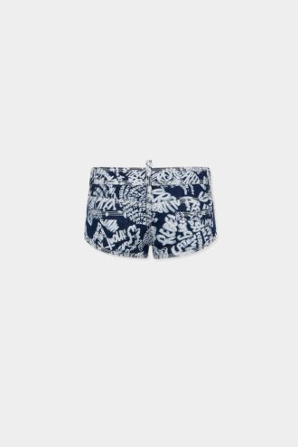 Rebel Hibiscus Dark Flower Wash Shorts