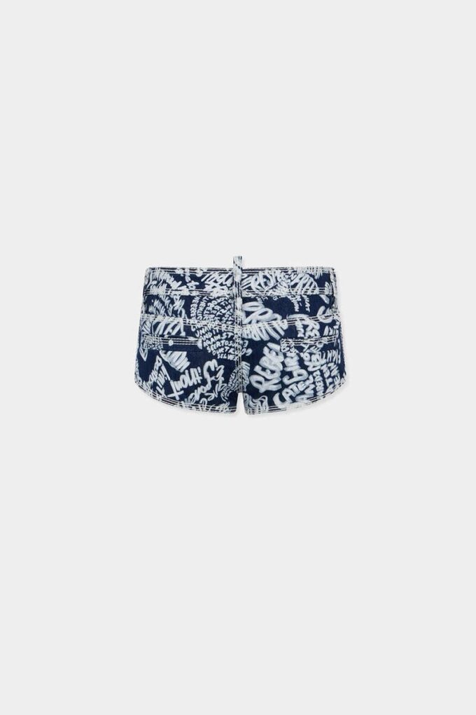 Rebel Hibiscus Dark Flower Wash Shorts