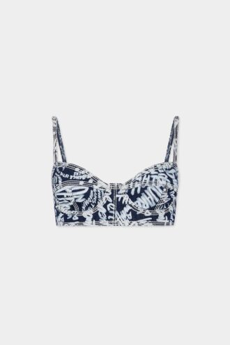 Rebel Hibiscus Dark Flower Wash Tiki Bra