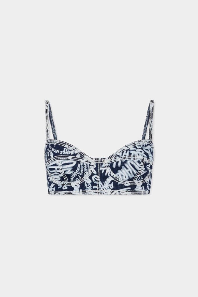 Rebel Hibiscus Dark Flower Wash Tiki Bra