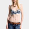 Rebel Hibiscus Dark Flower Wash Tiki Bra