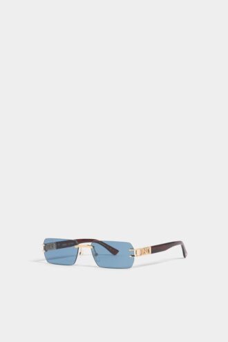Rose Gold Hype Blue Sunglasses