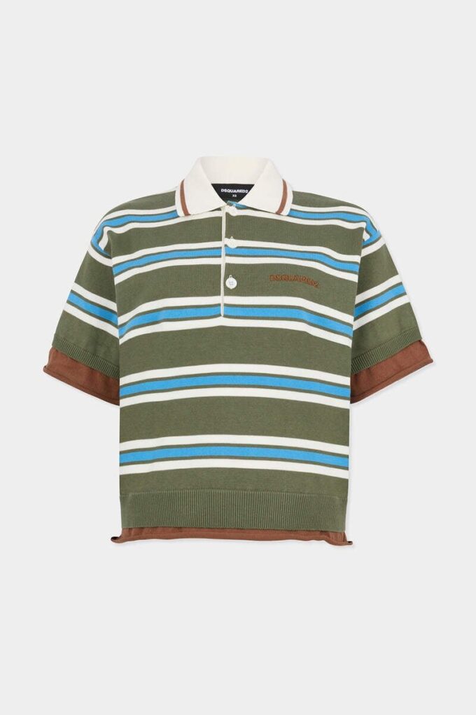 Striped Knit Polo