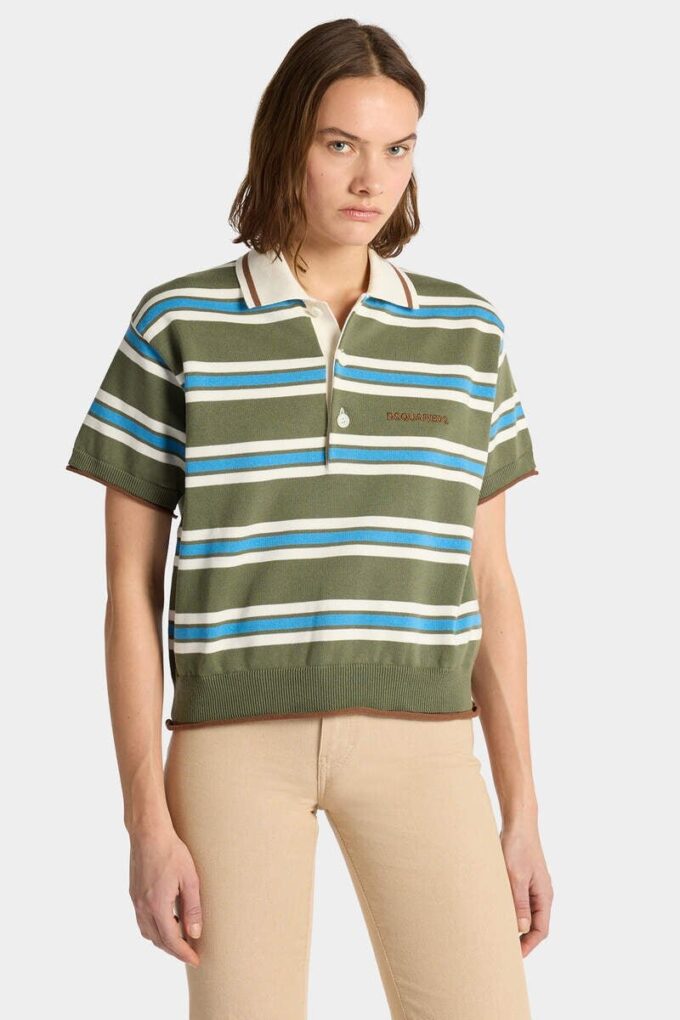 Striped Knit Polo