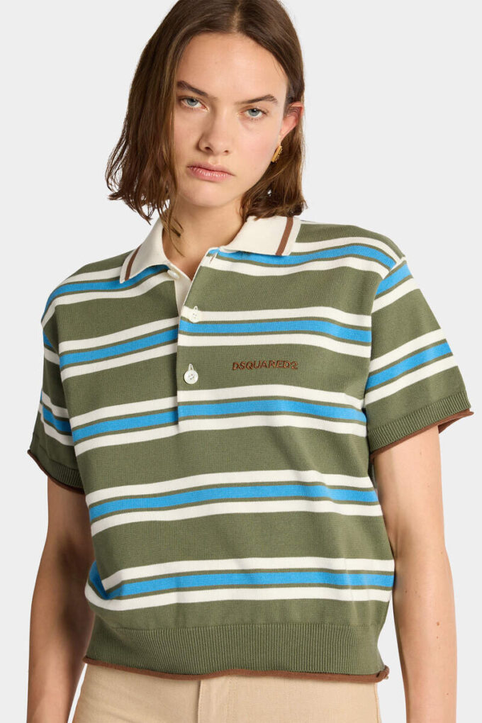 Striped Knit Polo