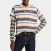 Striped Long Sleeves Knit Polo