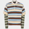 Striped Long Sleeves Knit Polo
