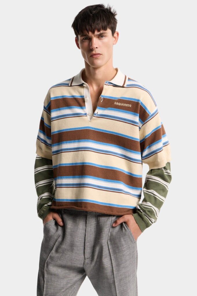 Striped Long Sleeves Polo