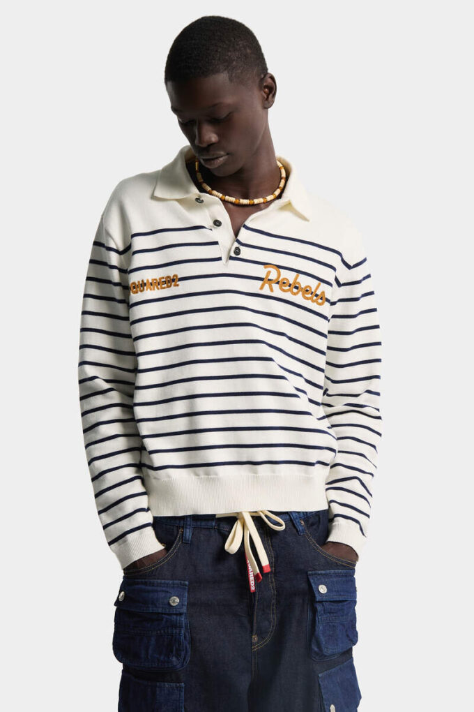 Striped Long Sleeves Polo