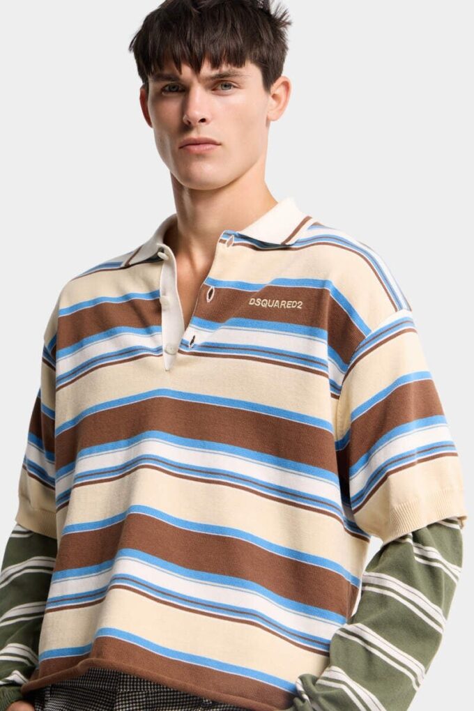Striped Long Sleeves Polo