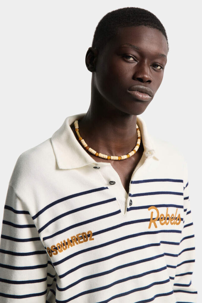 Striped Long Sleeves Polo