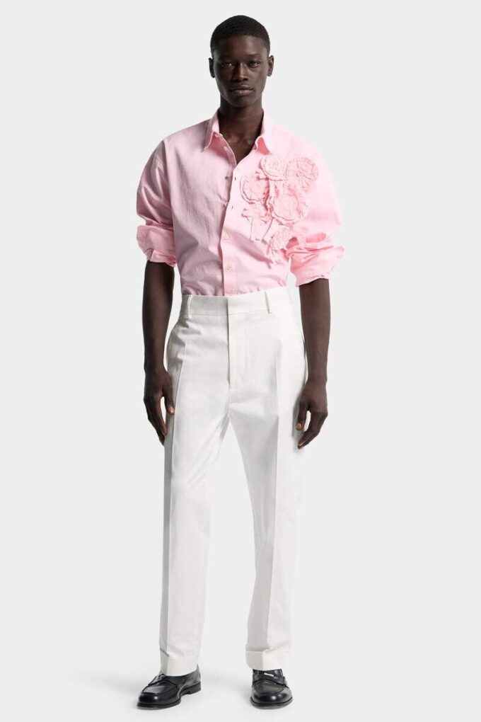 Tailored Cotton Straight Pant