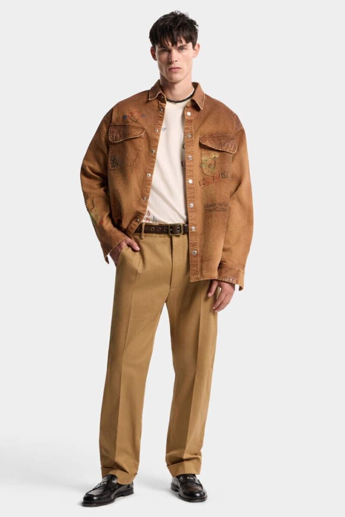 Tailored Cotton Straight Pant