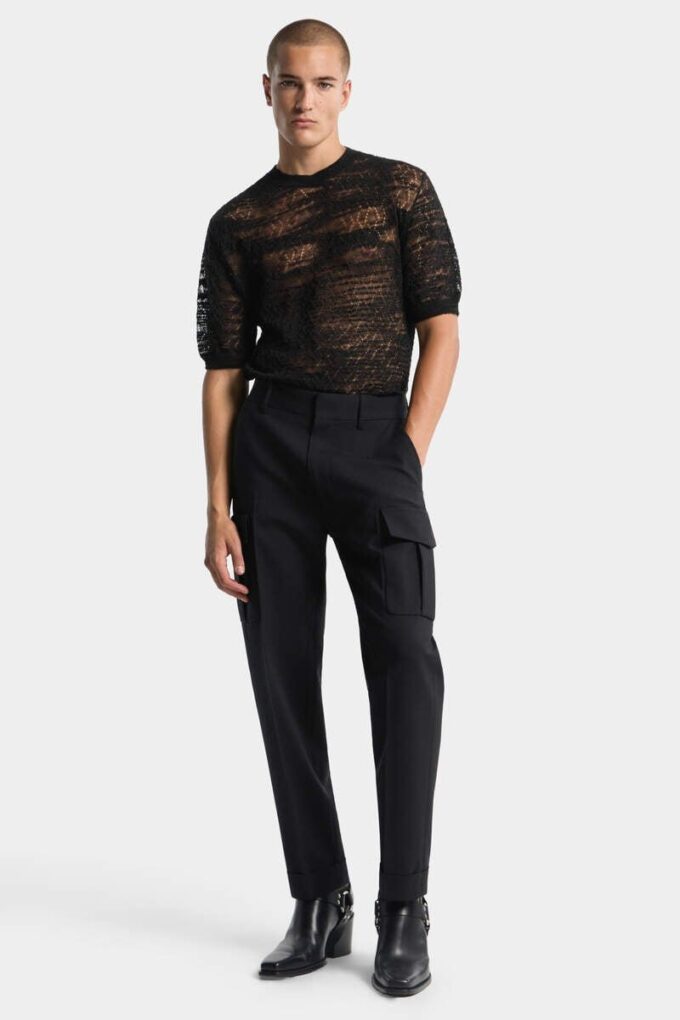 Tropical Wool Straight Cargo Pant