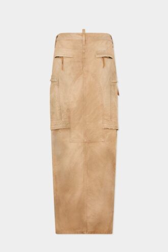 Utility Distressed Long Skirt