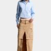 Utility Distressed Long Skirt