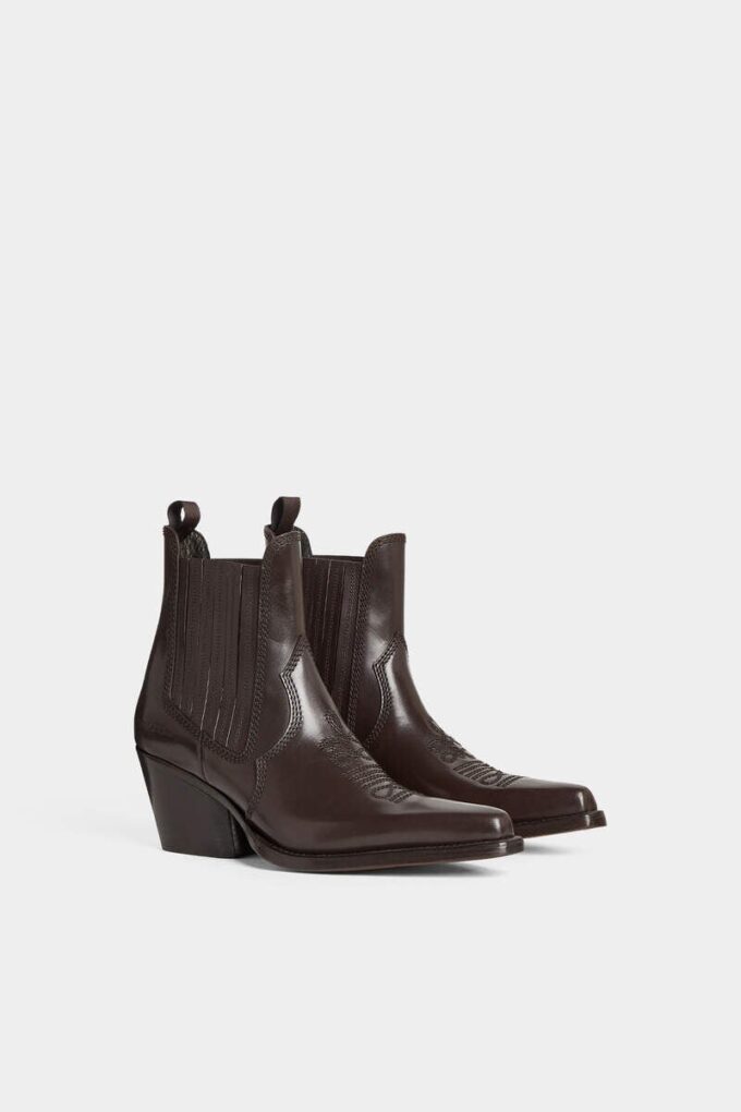 Western Dd Heeled Ankle Boots