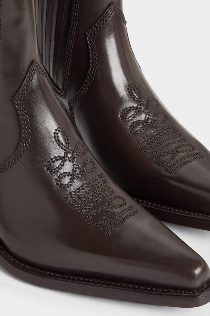 Western Dd Heeled Ankle Boots